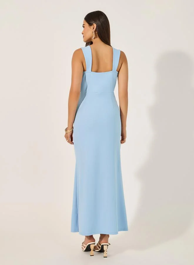 Styli Plain Sleeveless Sheath Maxi Dress