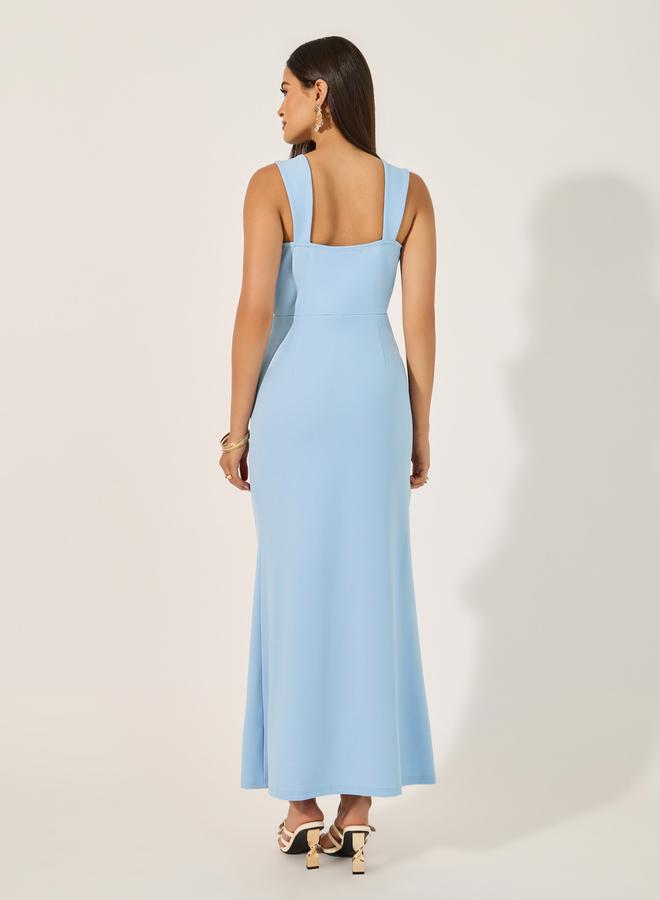 ستايلي فستان ماكسي سادة بدون أكمام - Image 5