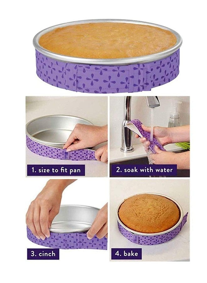 Cake Decor 1Pc Cake Pan Strips Protector Bake Even Strip Belt Bake Even Bake Moist Level Cakes Baking Tool Bakeware, Multi - Image 2