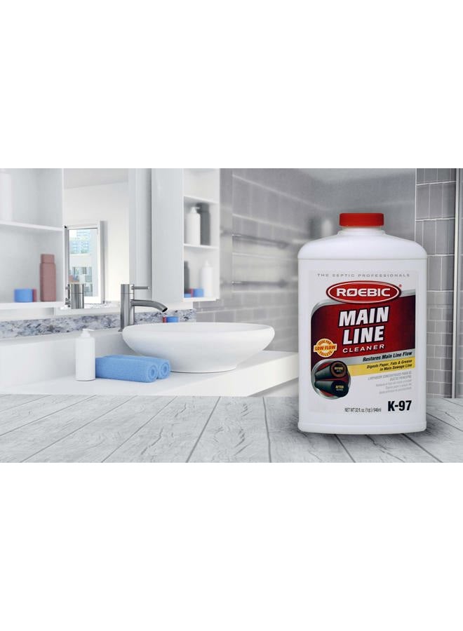 Roebic K-97 Main Line Cleaner: Exclusive Bacteria Digests Paper, Fats, and Grease in Sewer and Septic Systems - 32 Ounces, Liquid - Image 4