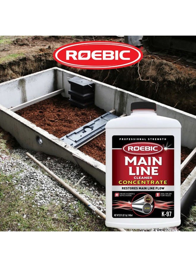 Roebic K-97 Main Line Cleaner: Exclusive Bacteria Digests Paper, Fats, and Grease in Sewer and Septic Systems - 32 Ounces, Liquid - Image 5