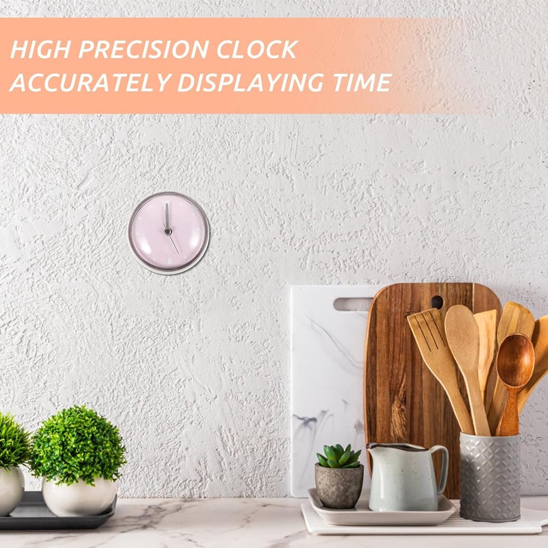 Waterproof Mini Suction Cup Shower Clock, Round Wall Clock with Rose Dial, Battery Operated Bathroom Timer for Home and Kitchen Decor - Image 5
