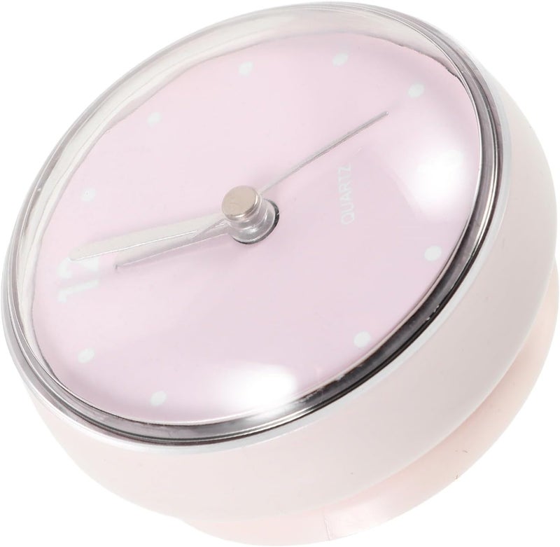 Waterproof Mini Suction Cup Shower Clock, Round Wall Clock with Rose Dial, Battery Operated Bathroom Timer for Home and Kitchen Decor - Image 1