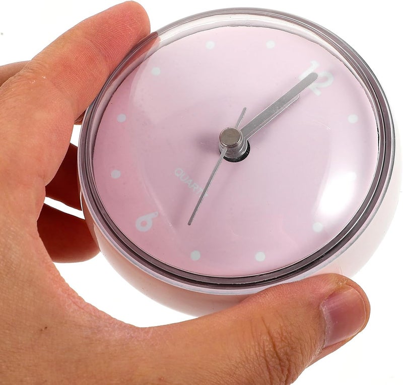 Waterproof Mini Suction Cup Shower Clock, Round Wall Clock with Rose Dial, Battery Operated Bathroom Timer for Home and Kitchen Decor - Image 4