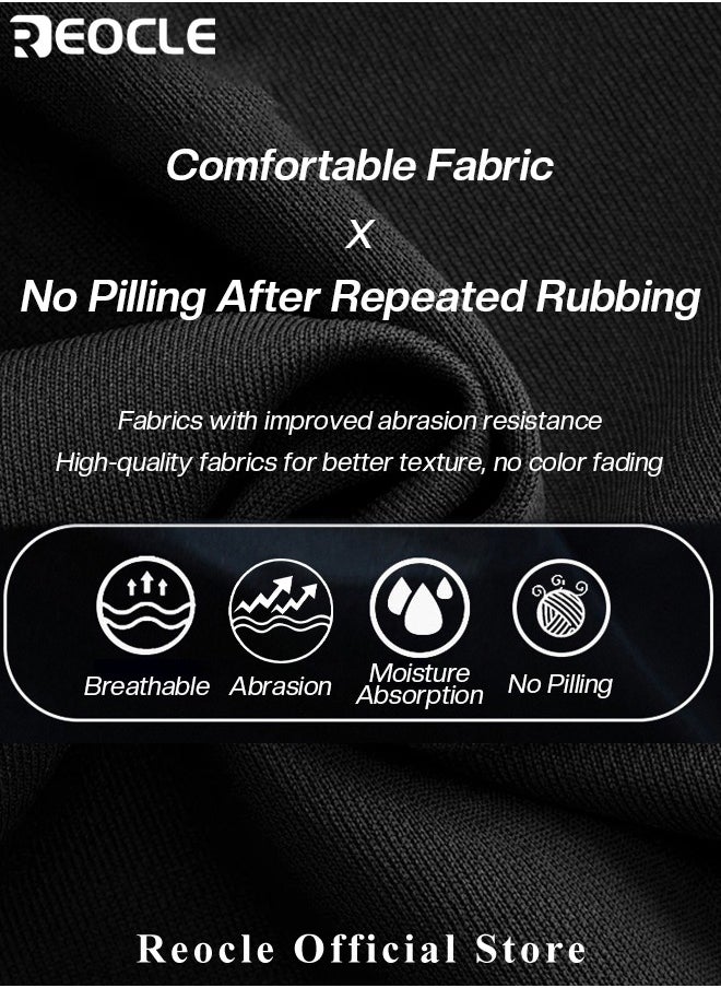 REOCLE - Men's T Shirt with High Neck Basic Designed Undershirt Slim Fit Top Casual Turtleneck T-Shirt Short Sleeve Summer Basic Tops - Image 1