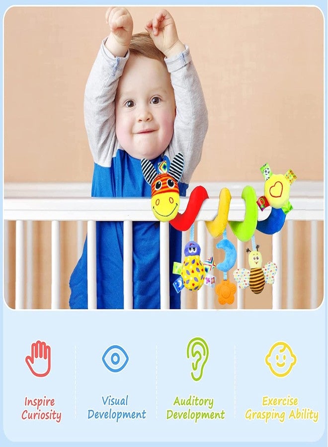 Slipps Hanging Rattle Baby Toys for Car Seat Crib Mobile 0 3 6 9 12 18 Months, Infant Baby Spiral Plush Toys for Crib Bed Stroller Car Seat (Donkey) - Image 2