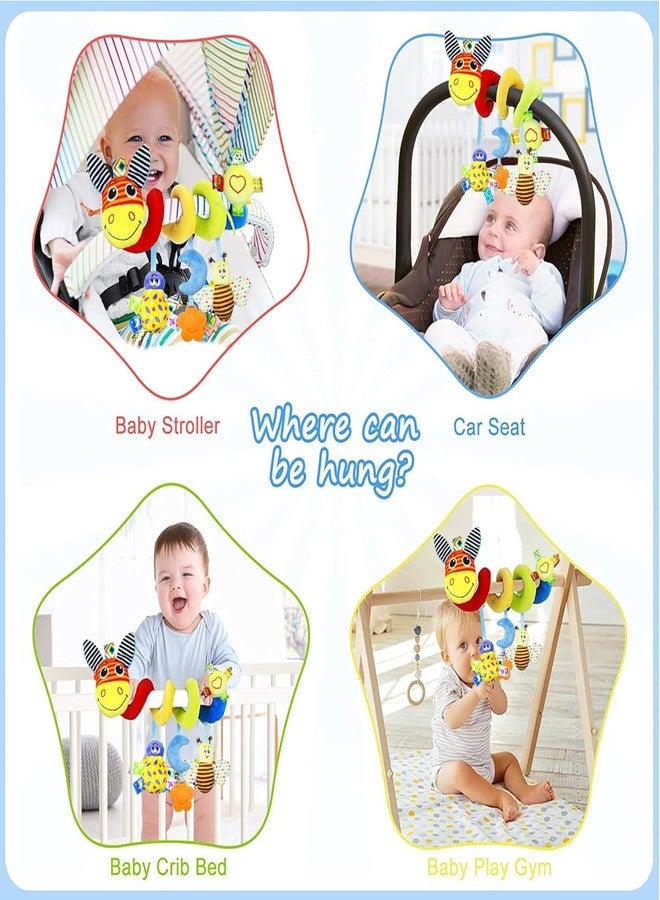 Slipps Hanging Rattle Baby Toys for Car Seat Crib Mobile 0 3 6 9 12 18 Months, Infant Baby Spiral Plush Toys for Crib Bed Stroller Car Seat (Donkey) - Image 4