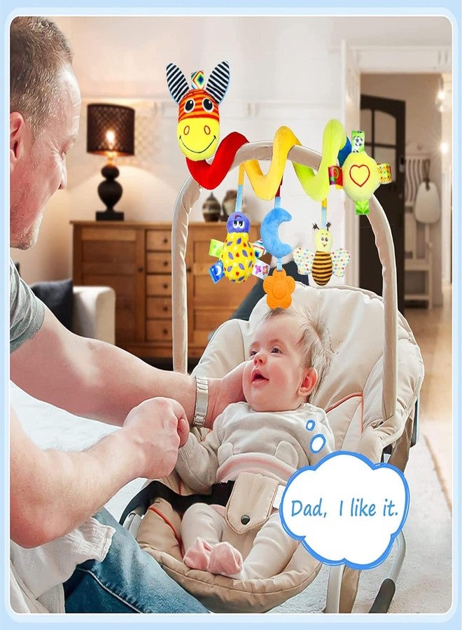 Slipps Hanging Rattle Baby Toys for Car Seat Crib Mobile 0 3 6 9 12 18 Months, Infant Baby Spiral Plush Toys for Crib Bed Stroller Car Seat (Donkey) - Image 5