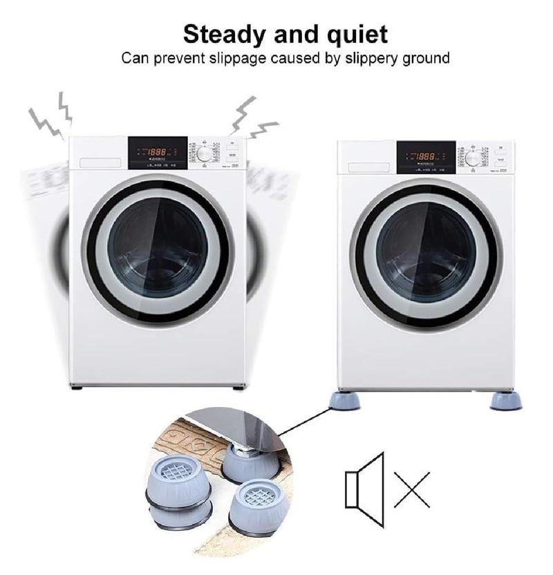 Generic Anti Vibration Pads for Washing Machine with Suction Cup – Noise Cancelling Washer Dryer Feet Pads, Furniture Lifting Base, Anti-Slip Shock Absorber Pads (4 Pcs, Big Size)  - Image 2