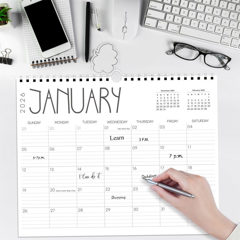 Daily Planner: 2-In-1 Desktop & Wall Design - Thick Acid-Free Lignin-Free Material Smooth Matte Surface for Office Academic Employee Teacher Student Use - Image 2