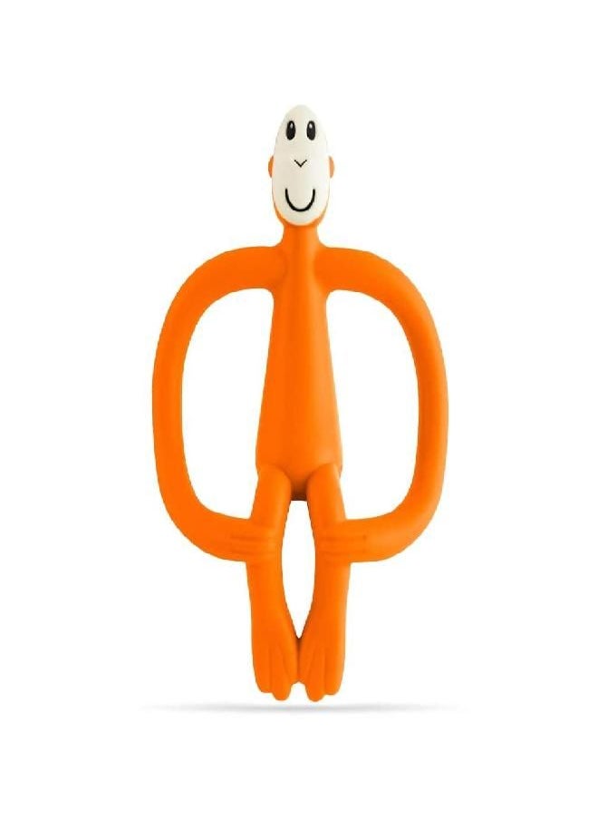 MATCHSTICK MONKEY - Matchstick Monkey, Original Teether & Gel Applicator, Silicone, Easy to Grip, BPA Free, 3 Months Old+, 10.5 cm, Orange Monkey - Image 1