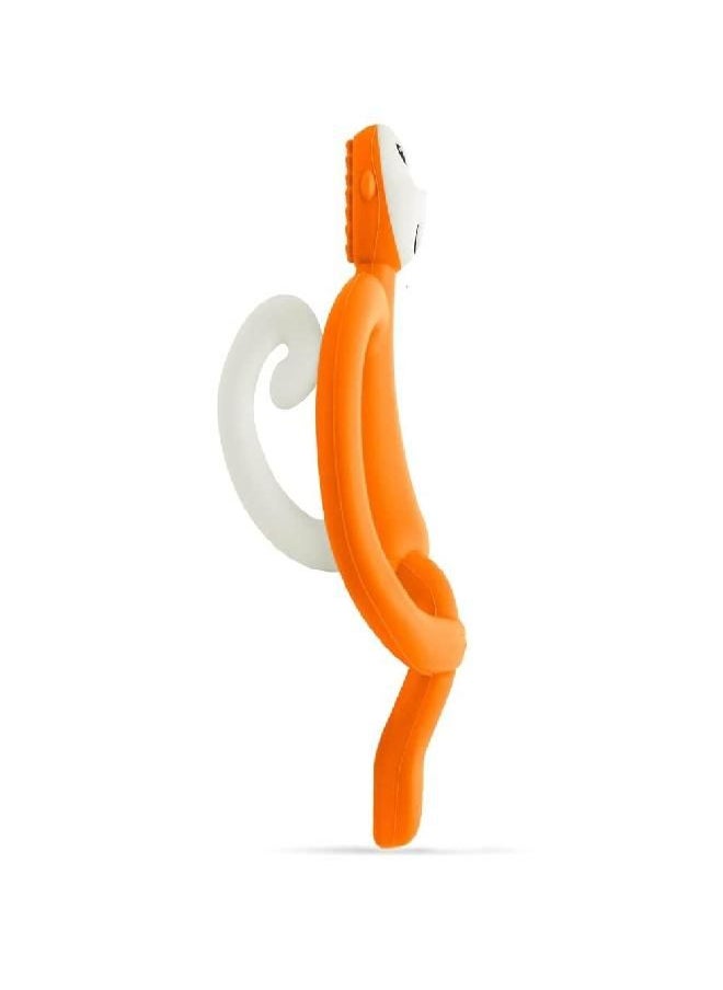 MATCHSTICK MONKEY - Matchstick Monkey, Original Teether & Gel Applicator, Silicone, Easy to Grip, BPA Free, 3 Months Old+, 10.5 cm, Orange Monkey - Image 1