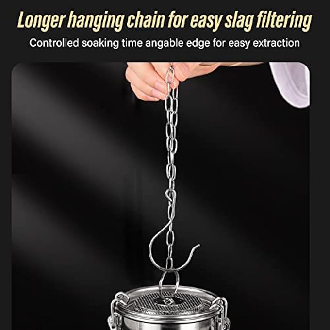 Trisar Filter Multipurpose High Temperature Resistant Stainless Steel Mesh Strainer Tea Strainer With Longer Hanging Chain Tea Infuser For Filtering Soup Tea Herbs Home And - Image 3