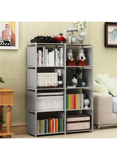 DAREU Bookshelves, Assembled Storage Rack, Bedroom Living Room Vertical Cabinet Bookshelf, Double Row 9-Grid Multi-Functional Storage Equipment Grey  - Image 3