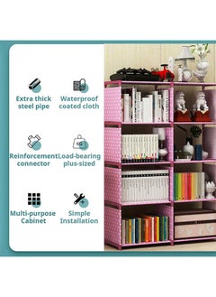 DAREU Bookshelves, Assembled Storage Rack, Bedroom Living Room Vertical Cabinet Bookshelf, Double Row 9-Grid Multi-Functional Storage Equipment Grey  - Image 5