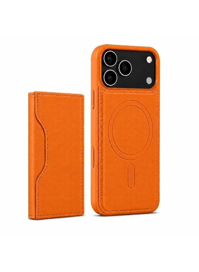 NOVA TECH iPhone 17 Pro Max MagSafe Wallet Case, Premium Leather Flip Cover with Card Holder, RFID Protection & Wireless Charging - Image 2