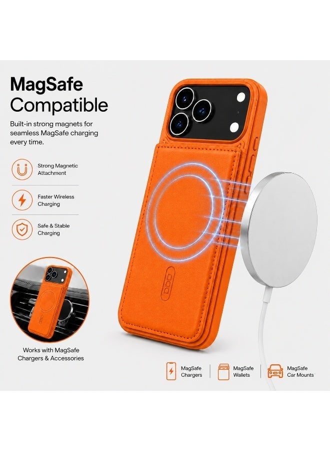 NOVA TECH iPhone 17 Pro Max MagSafe Wallet Case, Premium Leather Flip Cover with Card Holder, RFID Protection & Wireless Charging - Image 3