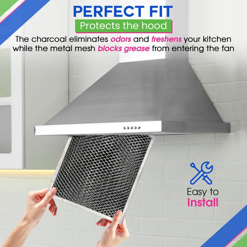 Bagean Range Hood Filter 10.5 X 8.75 Inch Fits 41F 97007696 Broan Range Hood Filter Replacement For Ductless Stove Hood Vent Filter - Charcoal Grease Combo For Hood Filters & Freshens Kitchen Oven Air (1-Pk) - Image 5