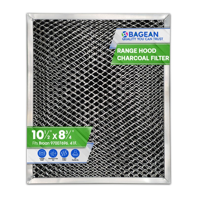 Bagean Range Hood Filter 10.5 X 8.75 Inch Fits 41F 97007696 Broan Range Hood Filter Replacement For Ductless Stove Hood Vent Filter - Charcoal Grease Combo For Hood Filters & Freshens Kitchen Oven Air (1-Pk) - Image 1