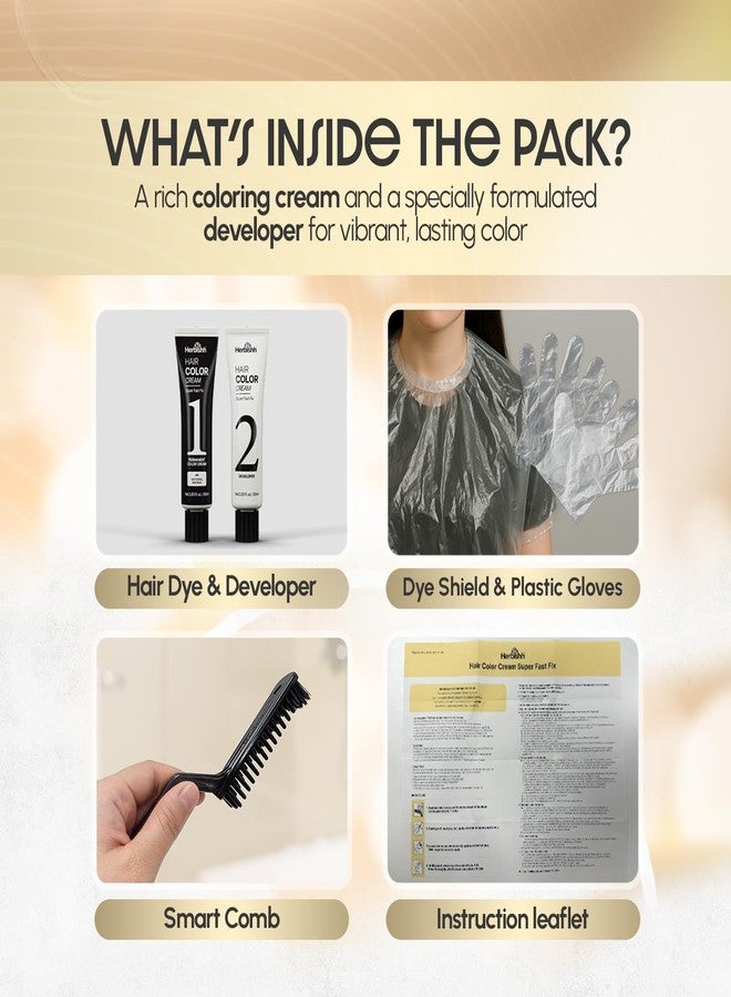 Herbishh Rapid Infusion Hair Color Cream - 1N Natural Black Hair Dye Permanent One Minute with Comb Applicator, Hair Color for Gray Hair Coverage, Ammonia-Free, Patented Korean Technology, 2.03 fl. Oz - Image 5