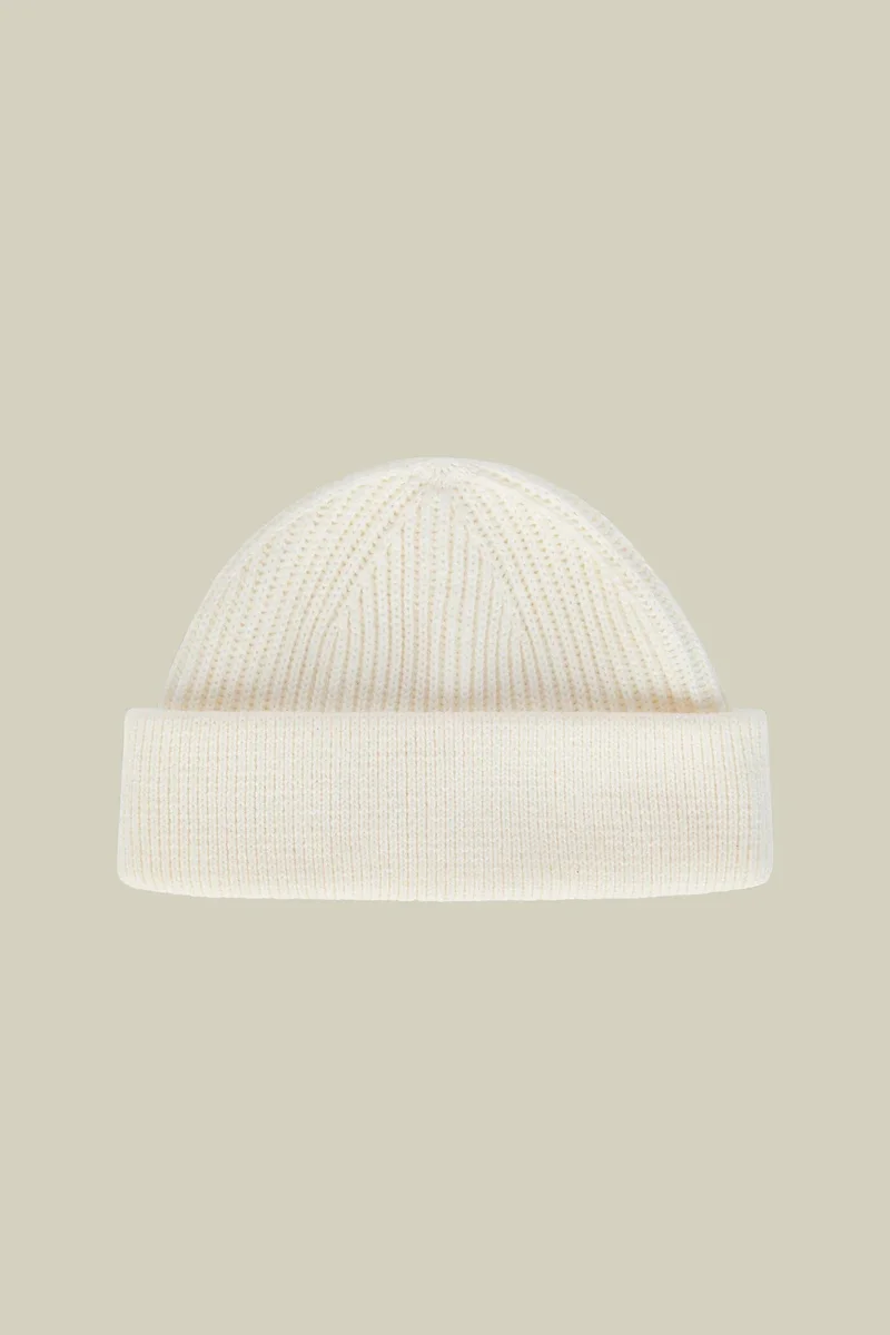 Men's ribbed knit hat - Off White