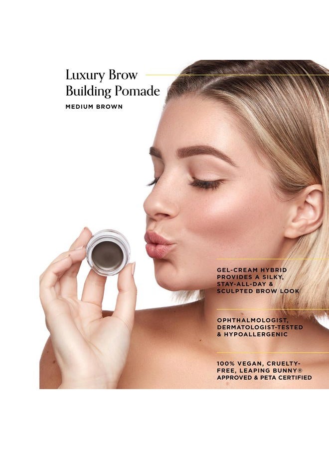 Arches & Halos Luxury Brow Building Pomade - Neutral Brown - Tinting Brow Definer for Sculpting and Shaping Eyebrows - Soft, Smudge-Proof, Silky Texture - Lightweight Cream and Gel Blend - 0.016 oz - Image 2