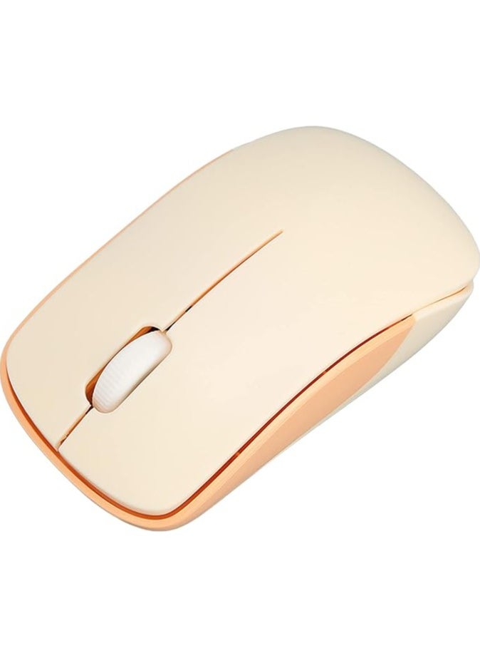 erorex - Wireless Keyboard Optical Mouse Combo, Colorful Cute Silent Ergonomic Slim and Compact Wireless Keyboard 2.4G with Numeric Pad for Laptop Computer Compatible with (Milk Tea Color) - Image 1
