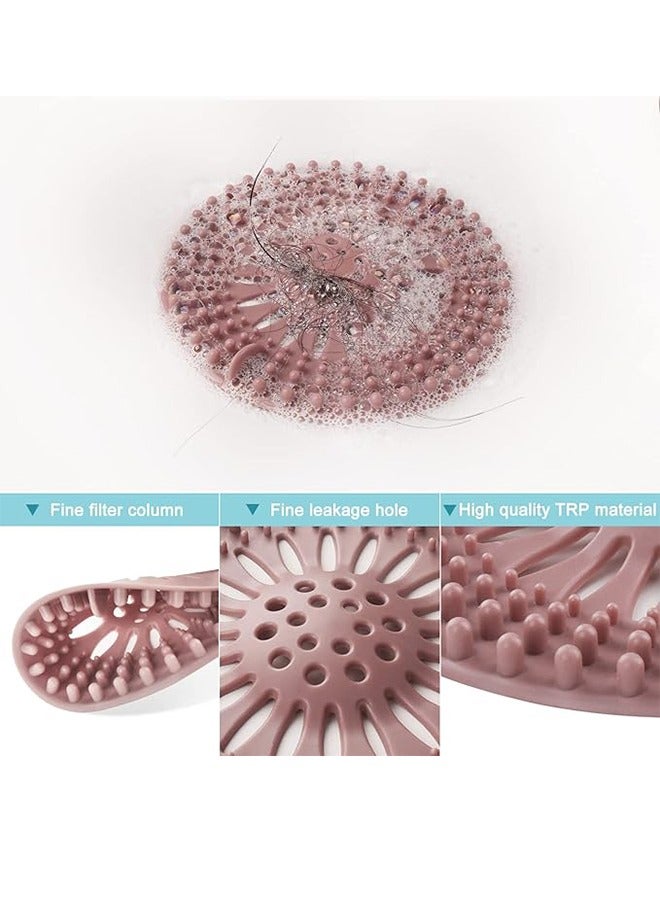 غطاء تصريف دش من مصفاة تصريف، مصنوع من مادة TPR المرنة، ألوان متعددة، مناسب لحوض الاستحمام والدش والمغسلة في الحمام، لون زاهي، عبوة من 5 قطع - Image 3