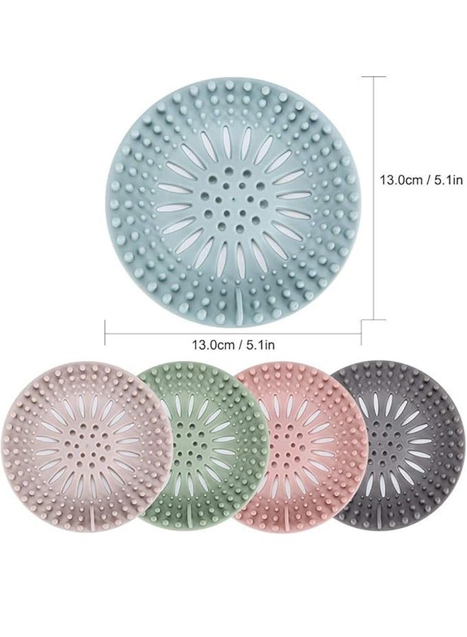 غطاء تصريف دش من مصفاة تصريف، مصنوع من مادة TPR المرنة، ألوان متعددة، مناسب لحوض الاستحمام والدش والمغسلة في الحمام، لون زاهي، عبوة من 5 قطع - Image 4