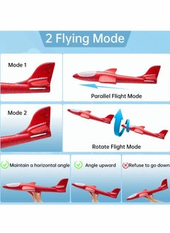 Excefore LED Light Airplane Toys,17.5 Large Throwing Foam Plane,2 Flight Mode Glider Plane,Outdoor Sport Game Toys,Foam Glider Airplane, Girls 4 Pack （Random Color）  - Image 3