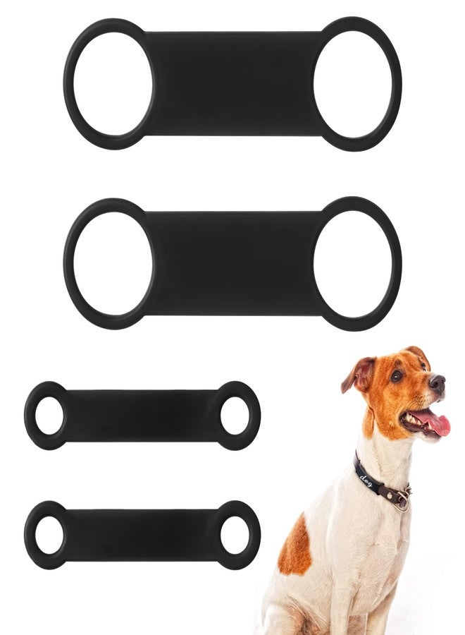 Styquenzer 4 Pack Dog Tag Rubber Band Replacement Silicone Elastic Holder for Pet Collar, 2 Sizes Slide on Dog Tags Name Id Silent Noiseless Pet Id Tags for Puppy Kitten Small Dogs Cat - Image 1