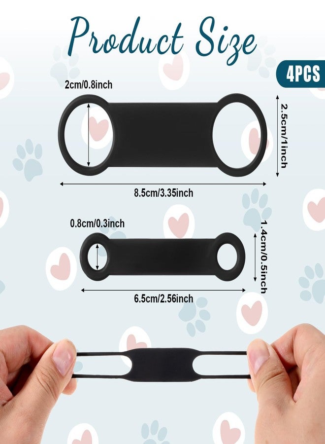 Styquenzer 4 Pack Dog Tag Rubber Band Replacement Silicone Elastic Holder for Pet Collar, 2 Sizes Slide on Dog Tags Name Id Silent Noiseless Pet Id Tags for Puppy Kitten Small Dogs Cat - Image 2