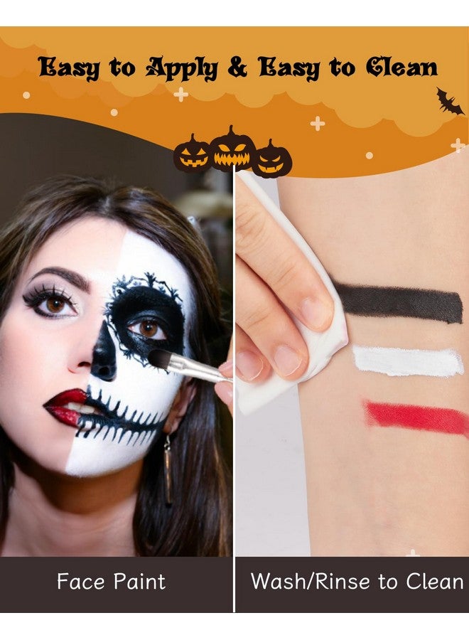 Lictin Halloween Special Effects Sfx Makeup Kit - White Black Red Face Body Paint With Fake Blood Spray & Gel, Zombie Vampire Skeleton Halloween Costume Clown Makeup  - Image 2
