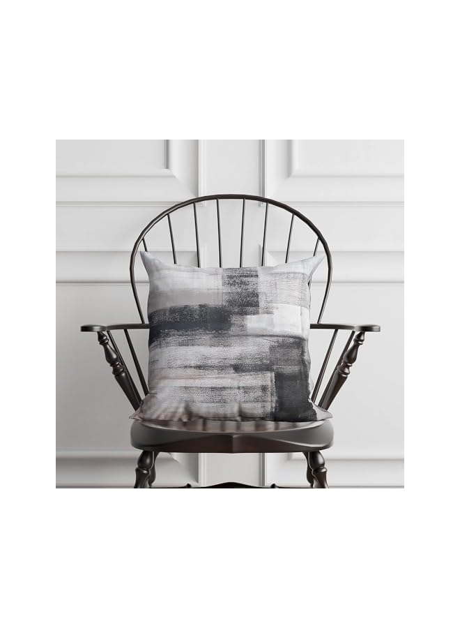 The Bros Black White Velvet Abstract Pillow Covers Set of 2, Modern Accent Gray Throw Pillow Cover, Soft Elegant Decorative Couch Cushion Cover, for Bed Living Room Outdoor Sofa Pillowcases 18x18 Inch - Image 5