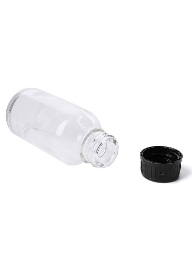 Bekith 30 Pack Boston Round Glass Bottle With Black Cap 1 Oz Capacity Clear  - Image 4