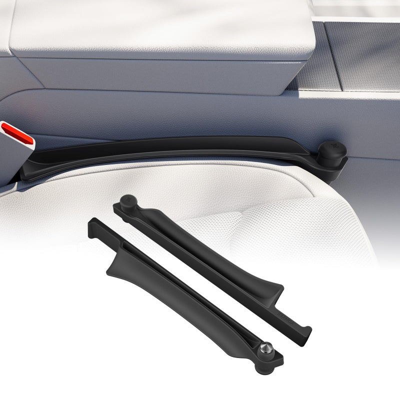 YONZEE 2-in-1 Car Seat Gap Filler with Emergency Window Breaker, Premium Silicone Seat Gap Organizer, Prevents Items from Falling, Universal Fit for All Cars, 2 Pack - Image 3