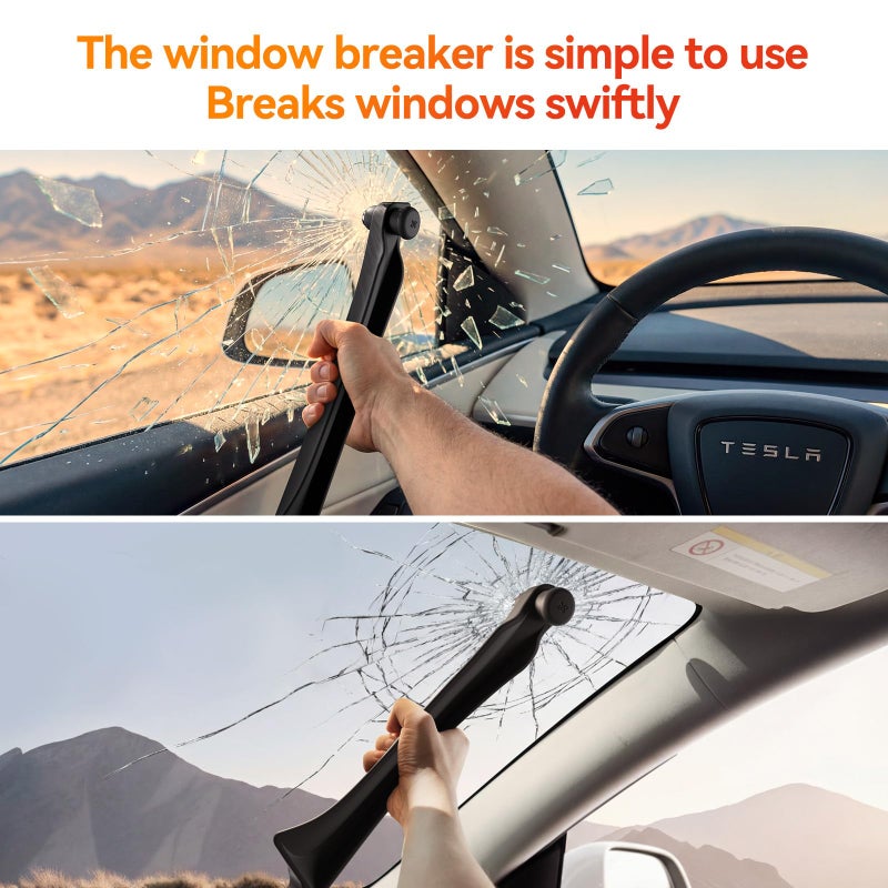 YONZEE 2-in-1 Car Seat Gap Filler with Emergency Window Breaker, Premium Silicone Seat Gap Organizer, Prevents Items from Falling, Universal Fit for All Cars, 2 Pack - Image 5