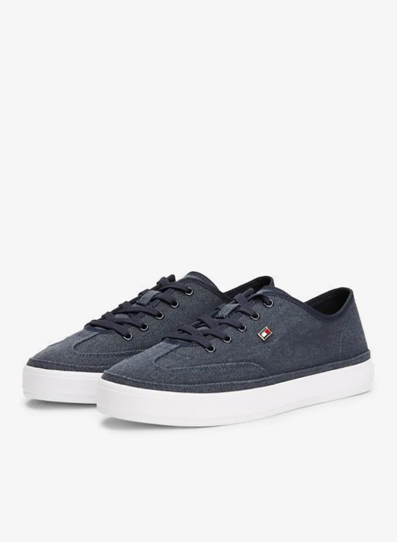TOMMY HILFIGER blue Washed Canvas Low Top Sneakers for Women | Best Price UAE