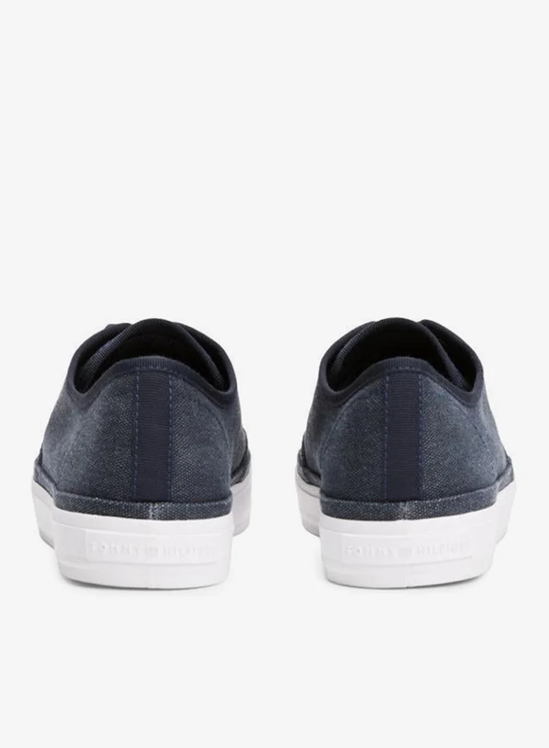 TOMMY HILFIGER blue Washed Canvas Low Top Sneakers for Women | Best Price UAE