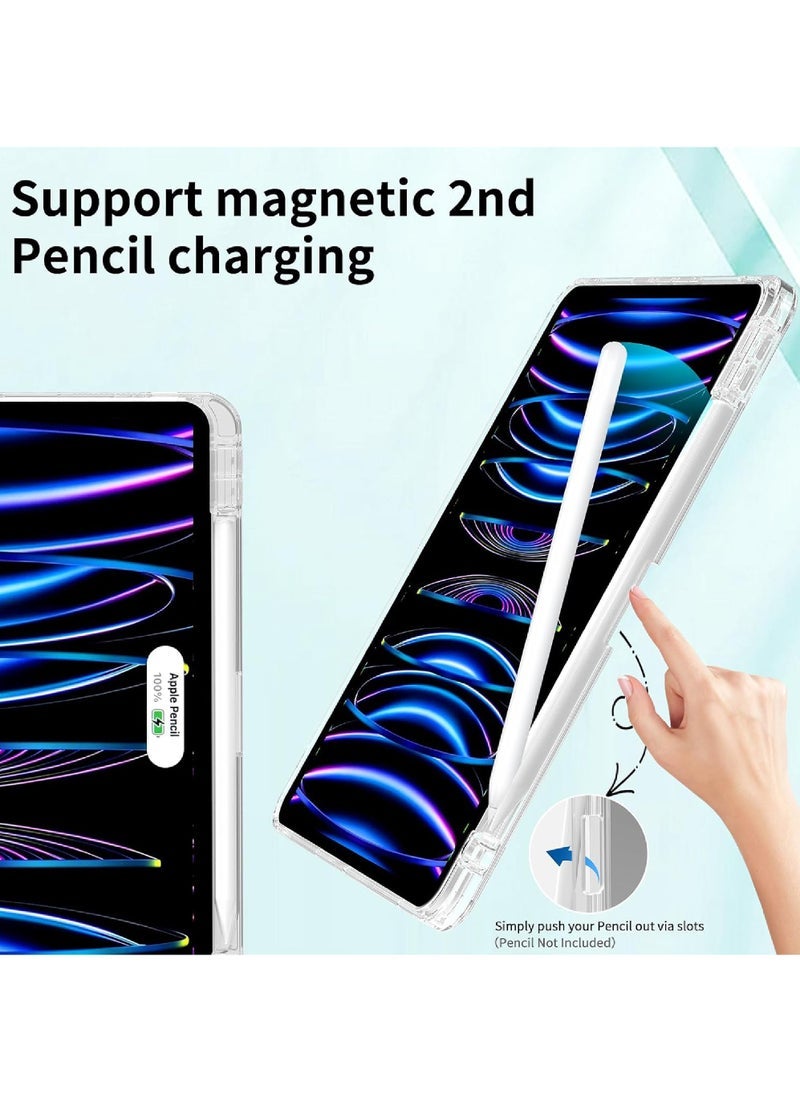 Captaintech 2024 iPad Pro 11" Case (M4) - Smart Tri-Fold Folio with Pencil Holder, Clear Slim Protective Cover ﻿ - Image 4