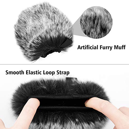 ChromLives Windscreen Pop Filter Compatible with AT2020,Mic Foam Cover+Furry Windscreen Muff Wind Compatible with Audio Technica at2020 at2035 at2500 at2050 at4040,Chromlives Furry & Foam Microphone Cover 2Pack - Image 3
