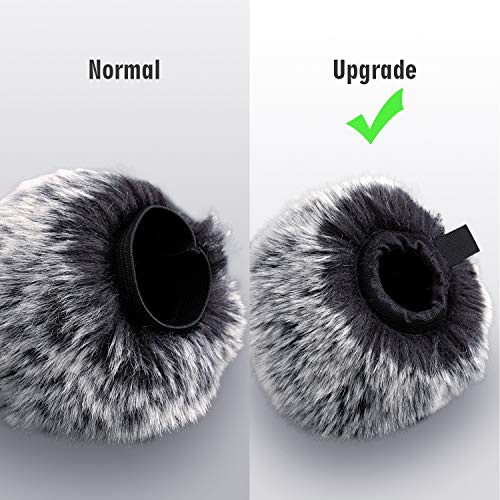 ChromLives Windscreen Pop Filter Compatible with AT2020,Mic Foam Cover+Furry Windscreen Muff Wind Compatible with Audio Technica at2020 at2035 at2500 at2050 at4040,Chromlives Furry & Foam Microphone Cover 2Pack - Image 4