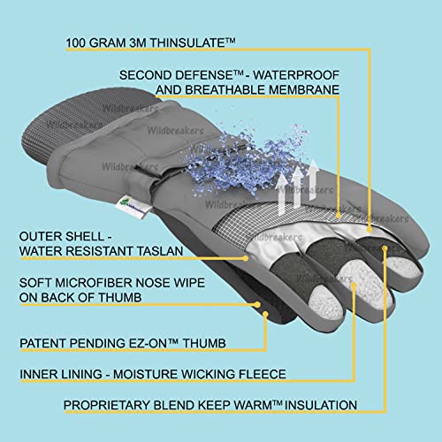 Zelda Matilda 3M 100G Thinsulate - Waterproof Warmest Winter Kids Gloves For Boys and Girls - Image 2