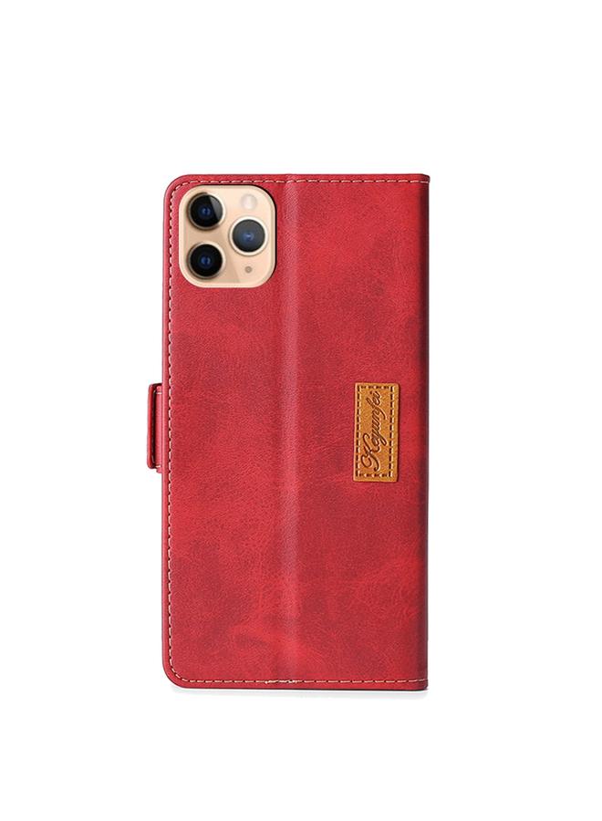 Zaboon Case For iPhone 11 Pro Max Retro Texture Contrast Color Side Buckle Horizontal Flip Leather Case with Holder & Card Slots & Wallet - Image 3