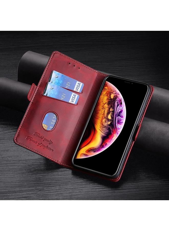 Zaboon Case For iPhone 11 Pro Max Retro Texture Contrast Color Side Buckle Horizontal Flip Leather Case with Holder & Card Slots & Wallet - Image 5