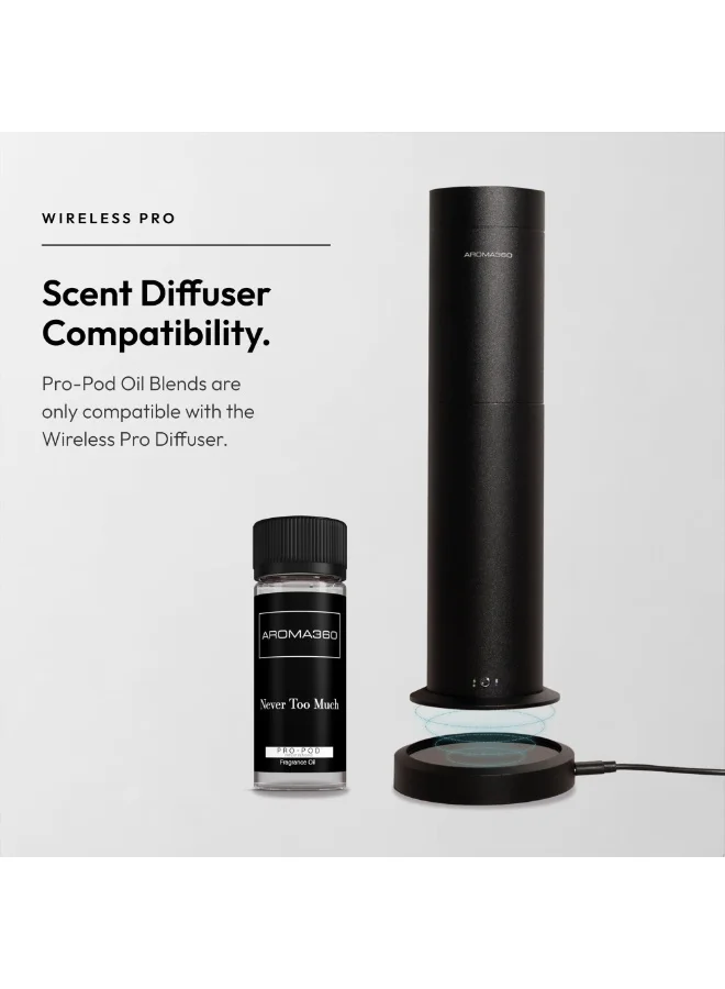Aroma360 Never Too Much Pro-Pod Oil Blend - Hotel Inspired for Luxury Essential Oil Diffusers - Aromatherapy Scent Diffuser Oil - Mandarin Orange, Cherry Blossom, and Cashmere  - 50 mL, 1.7 fl oz