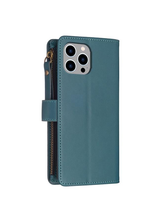 Zaboon Case For iPhone 12 Pro Max 9 Card Slots Zipper Wallet Leather Flip Phone Case - Image 3