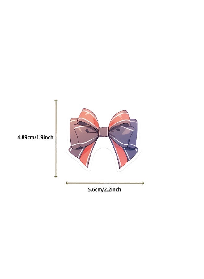 قوس قزح أورينبو 50 قطعة من ملصقات فيونكة للأطفال والمراهقين والفتيات والبالغين، ملصقات وردية مقاومة للماء لأجهزة الكمبيوتر المحمول والهاتف والأمتعة والكمبيوتر وزجاجة الماء - Image 5