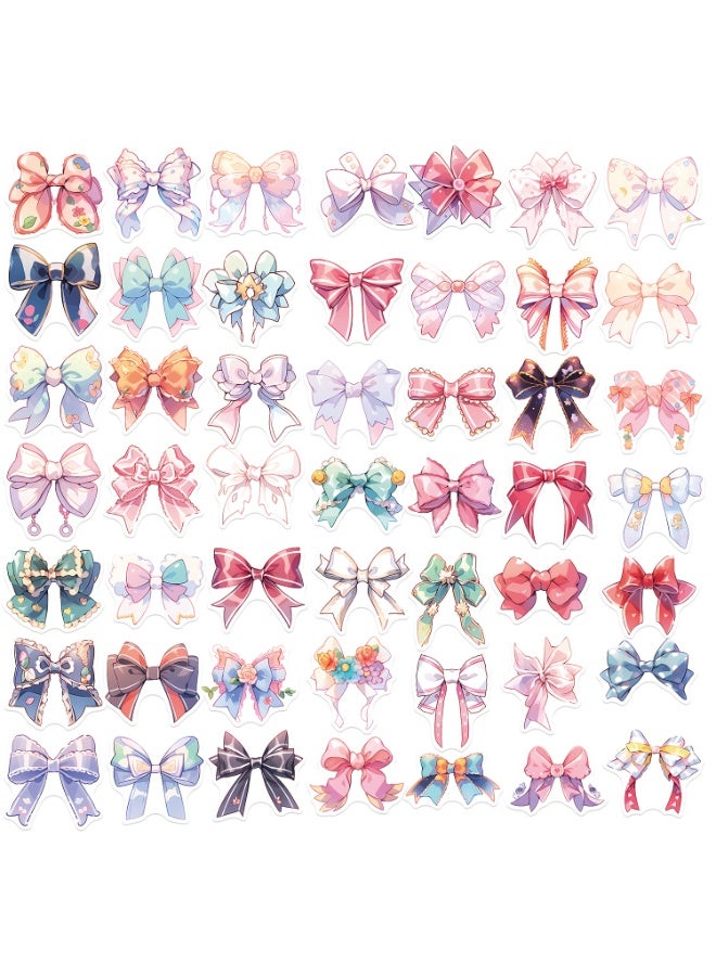 قوس قزح أورينبو 50 قطعة من ملصقات فيونكة للأطفال والمراهقين والفتيات والبالغين، ملصقات وردية مقاومة للماء لأجهزة الكمبيوتر المحمول والهاتف والأمتعة والكمبيوتر وزجاجة الماء - Image 2