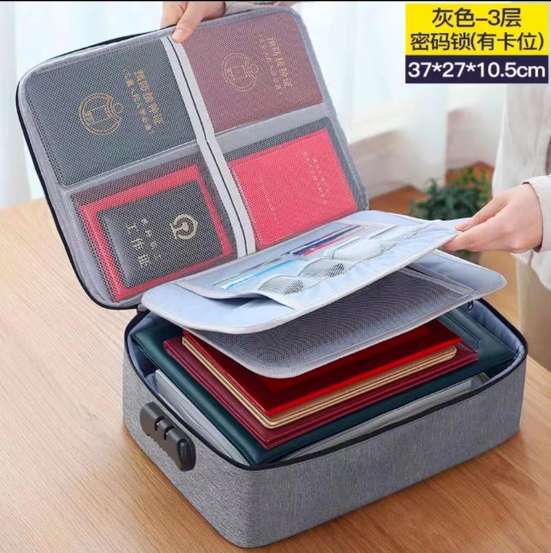 Home Certificate Storage Bag Large Capacity Home Certificate Passport Card Bag Waterproof Folder File Organize Storage Bag - Image 1